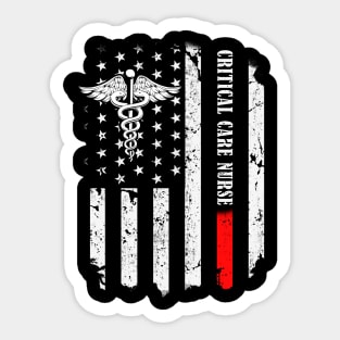 Vintage American Flag Critical Care Nurse CCN Sticker